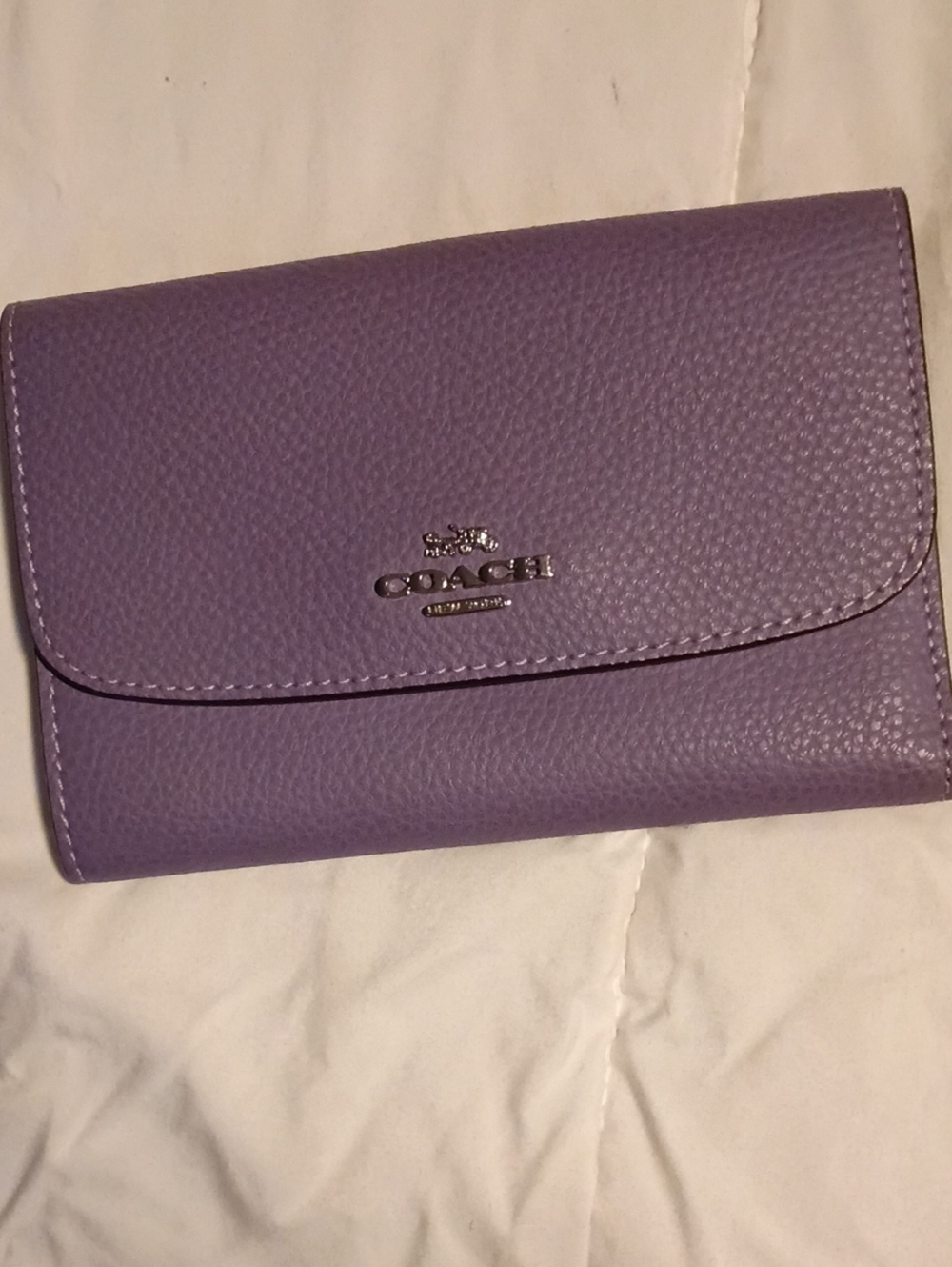 Coach Purple Pebbled Leather Wallet